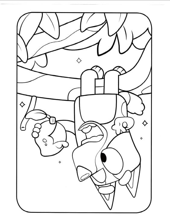 Dibujos de Bluey en el jardín para colorear por el Día Mundial de los Jardines Botánico