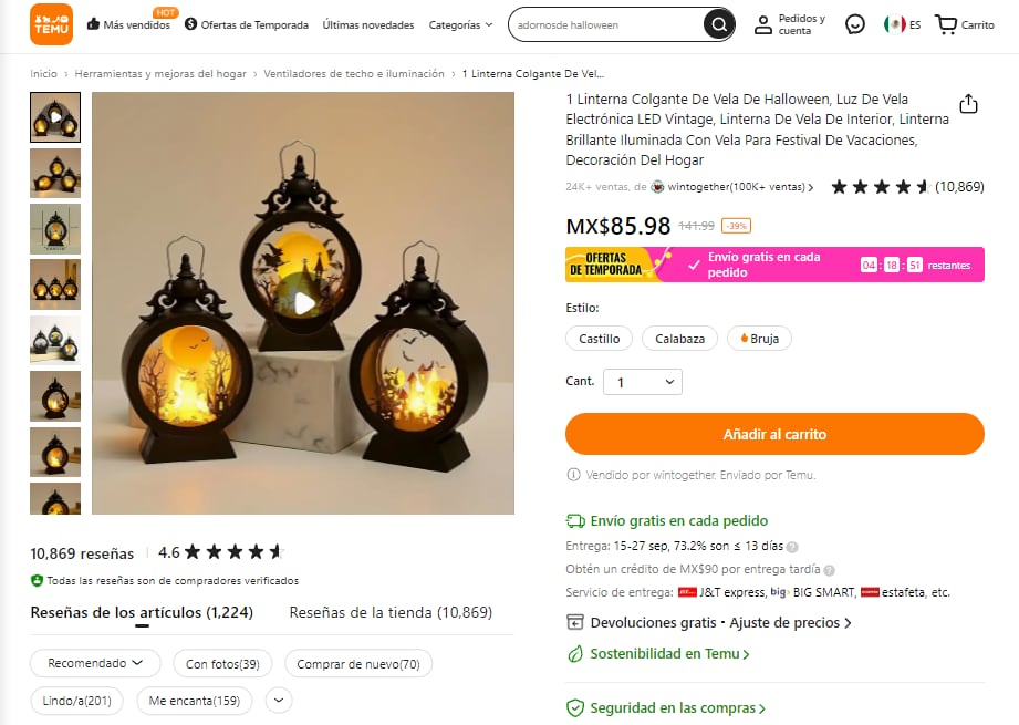 Adornos de Halloween en Temu