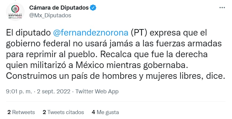 Gerardo Fernández Noroña la defiende
fast track para que iniciativa de que Guardia Nacional pase a la Sedena