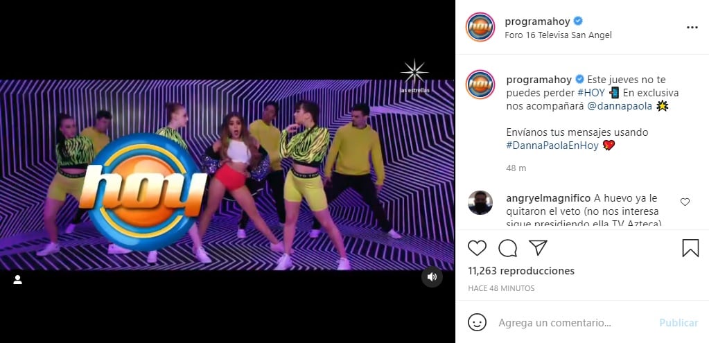 Danna Paola regresa a Hoy