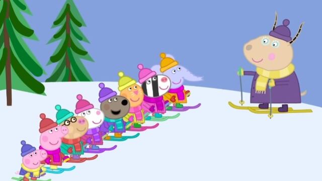 Peppa Pig y George suben la montaña