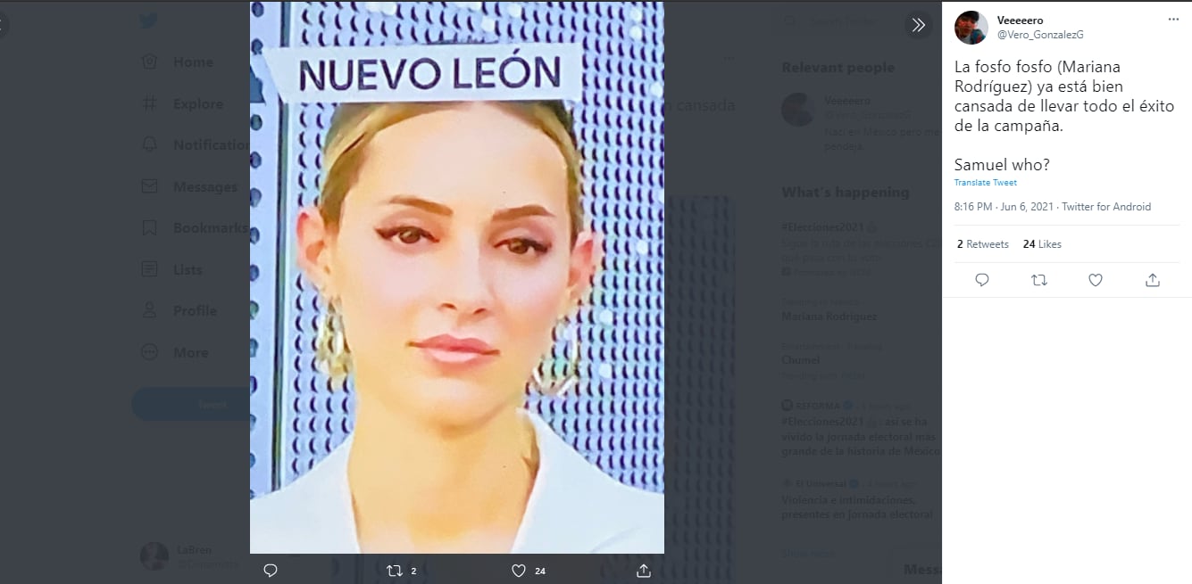 Memes a Mariana Rodríguez por su cara.