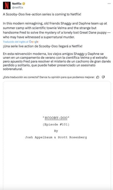 Scooby-Doo live action en Netflix