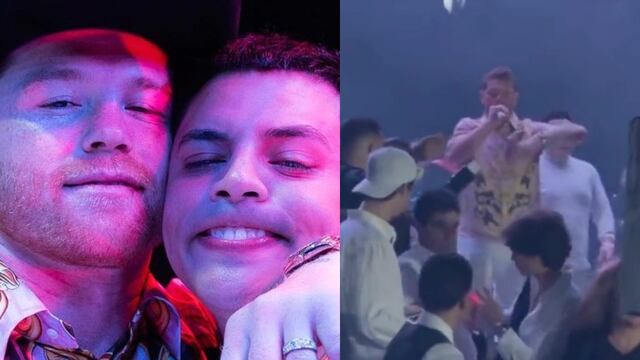 Canelo y Eduin Caz en la fiesta de XV Años de la hija del boxeador