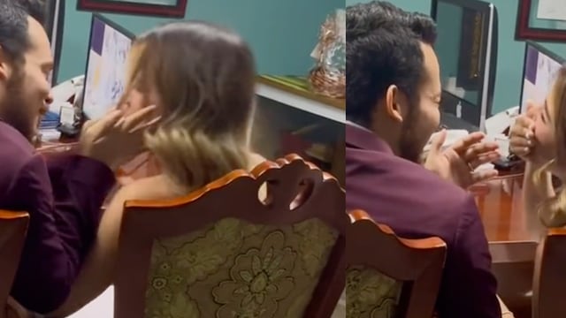 Le da pena besar a su novio durante la boda porque sus papás están presentes