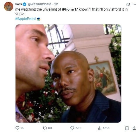 Memes sobre el anuncio del iPhone 17