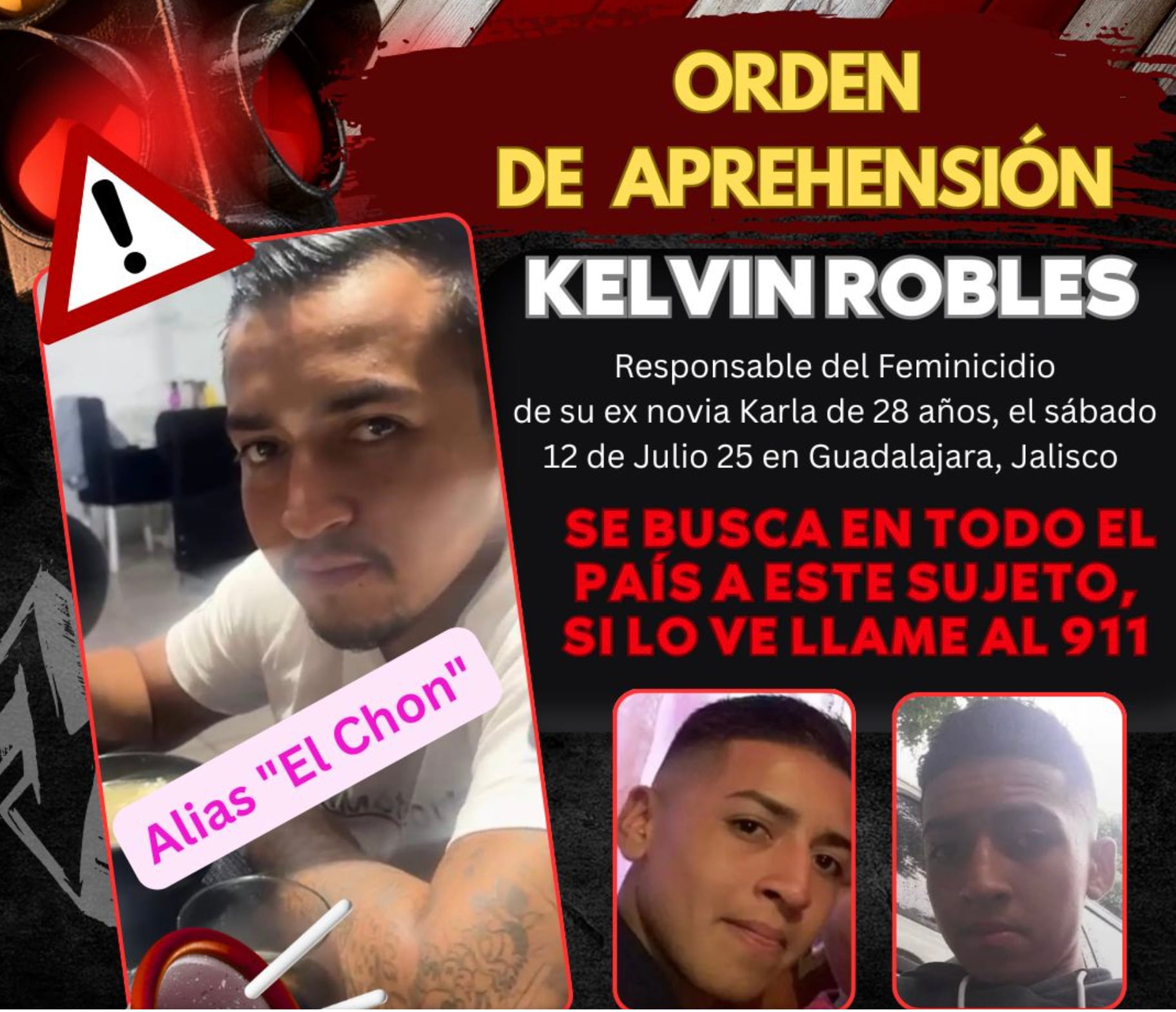 Feministas identifican a Kevin Robles o "El Chon" como presunto feminicida de Karla Bañuelos