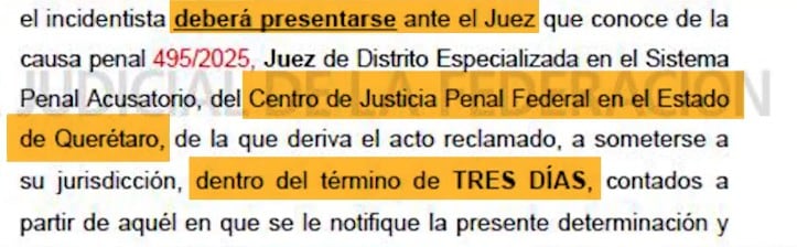 Raúl Rocha Cantú acudió a firmar para obtener suspensión definitiva