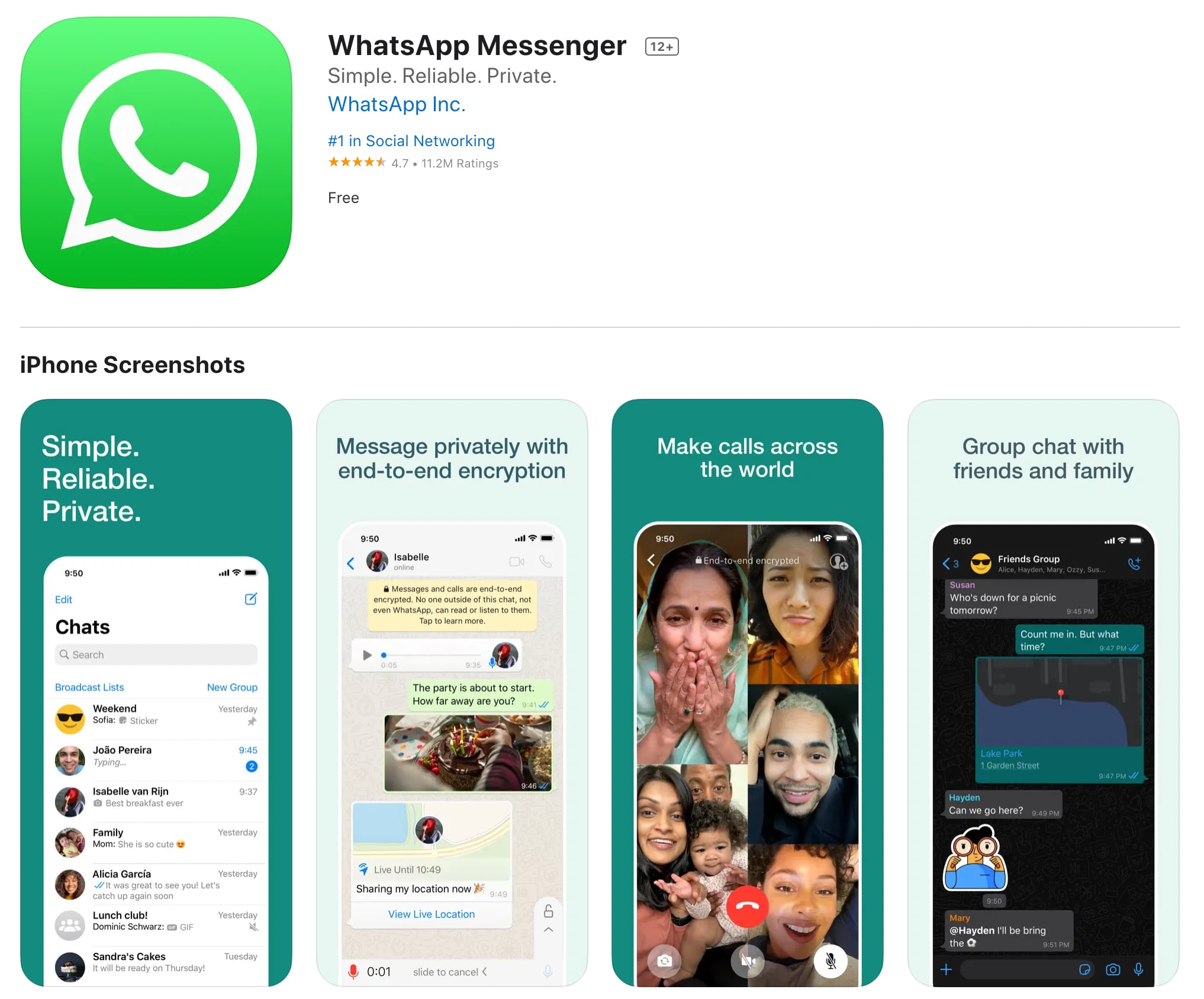 WhatsApp en la App Store