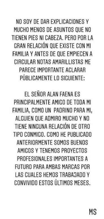 Comunicado de Michelle Salas