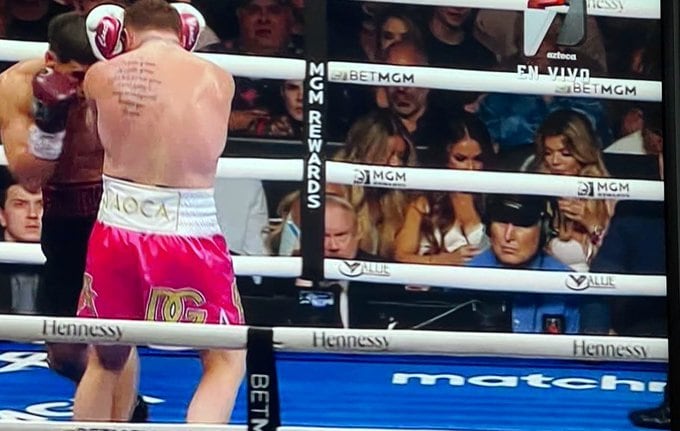 Modelos en la pelea del Canelo