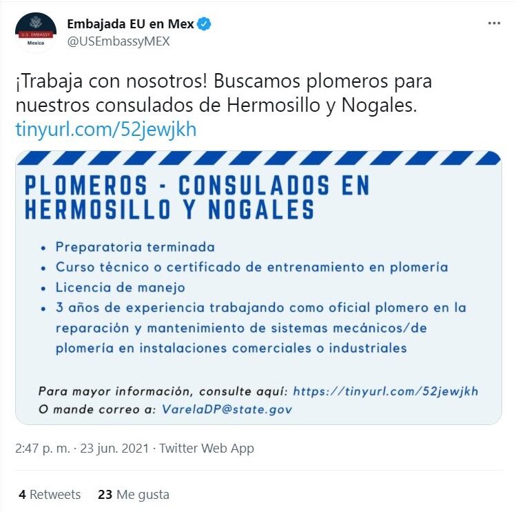 Publicación de Twitter