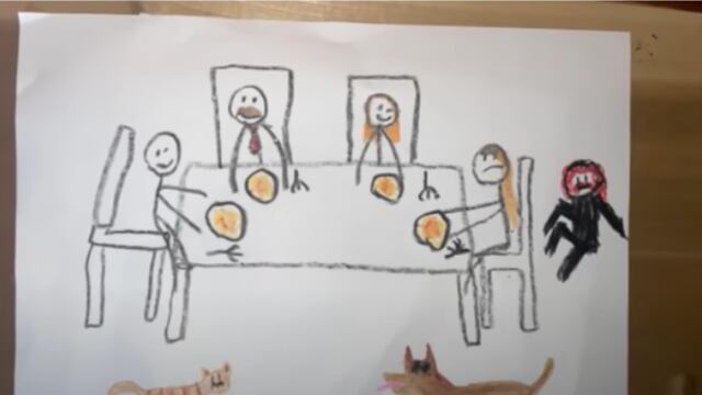 Dibujo perturbador de un niño