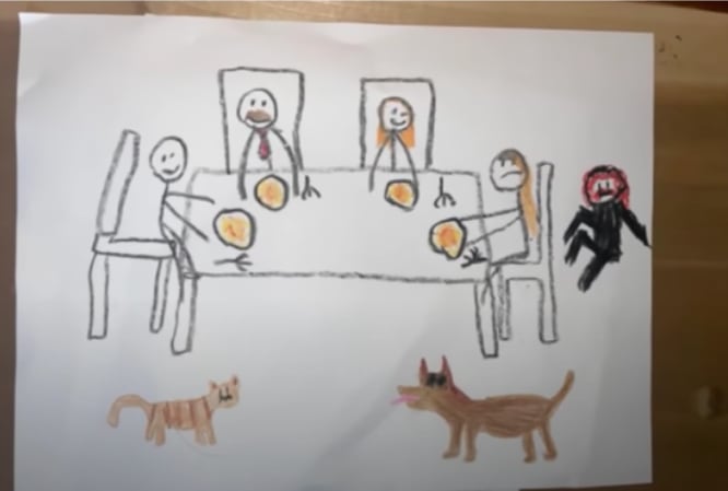Dibujo perturbador de un niño