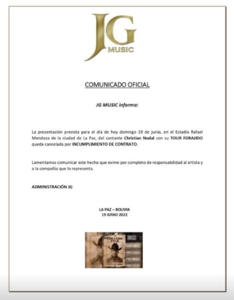 Comunicado de Christian Nodal
