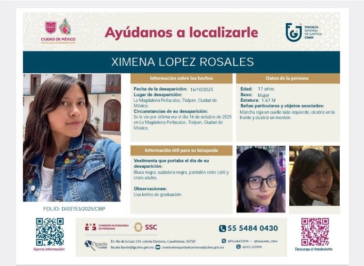 Ximena López Rosales, desaparecida