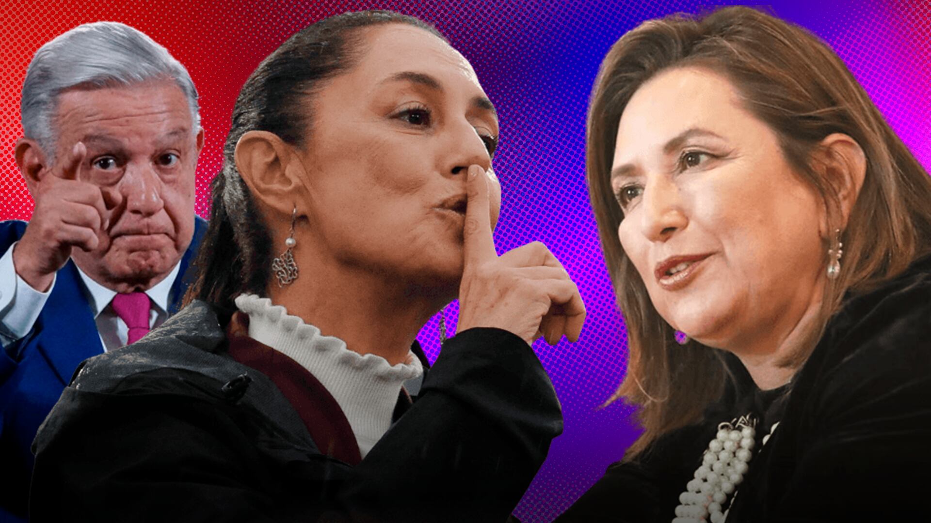 AMLO, Claudia Sheinbaum y Xóchitl Gálvez