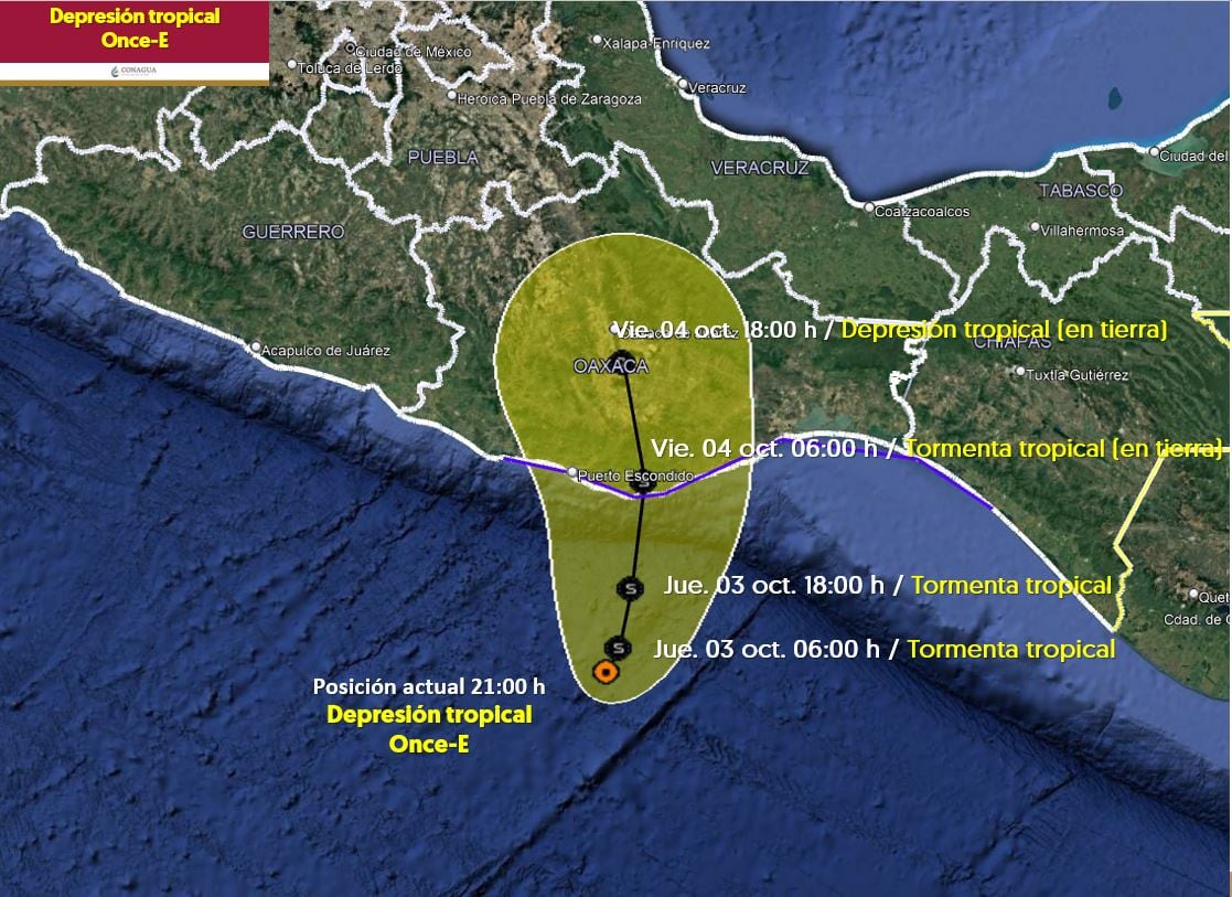 Depresión tropical Once-E