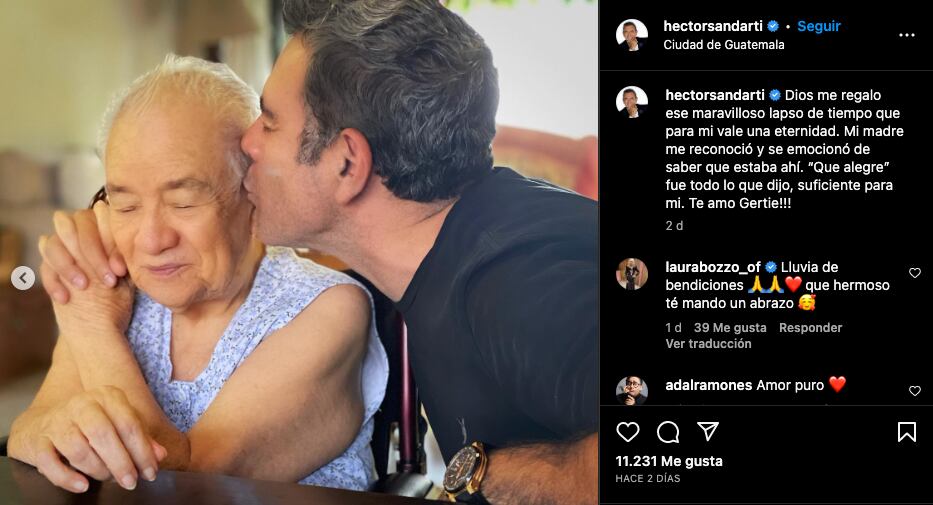 Héctor Sandarti dice que un milagro hizo que su mamá lo reconociera