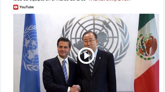 Peña Nieto agradeció las atenciones que le dieron en su participación en la asamblea de la ONU.