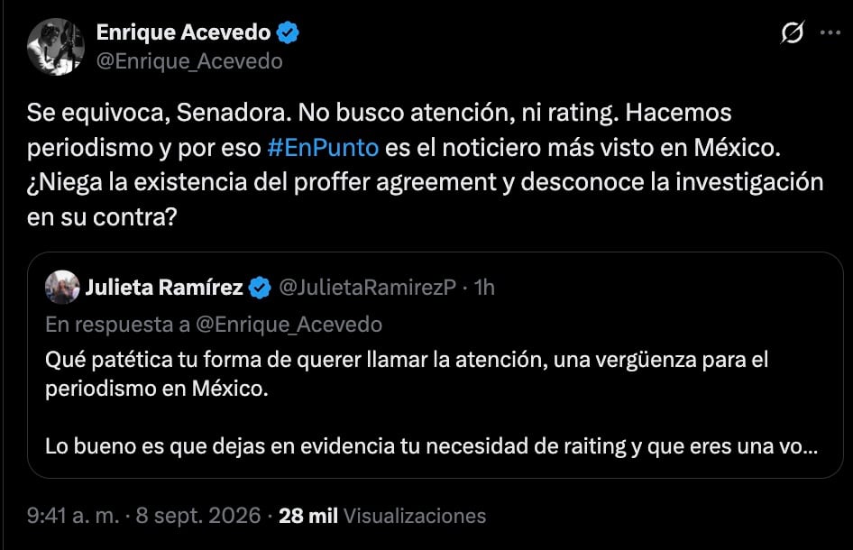 Enrique Acevedo vs Julieta Ramírez