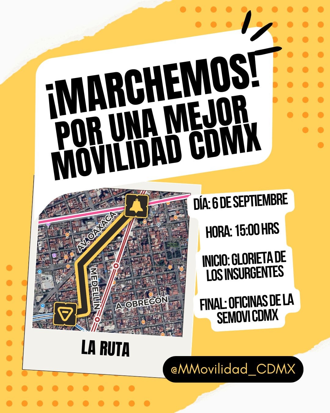 Convocatoria a la mega marcha "Por una mejor movilidad"