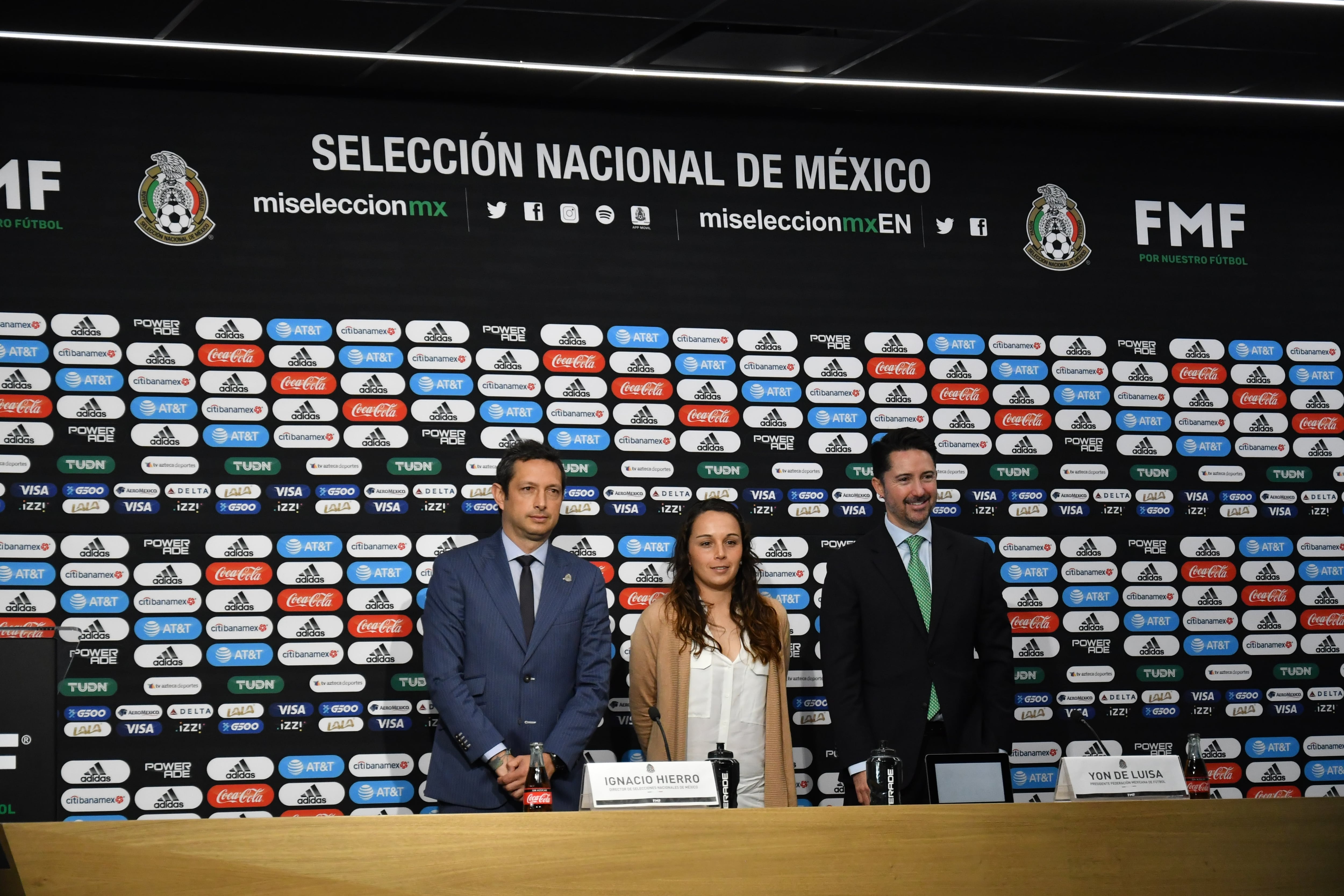 Ana Galindo en su presentación al frente de la Selección Mexicana Femenil Sub-15 en 2019.