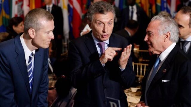 Mauricio Macri (Argentina) y Michel Temer (Brasil) en la ONU
