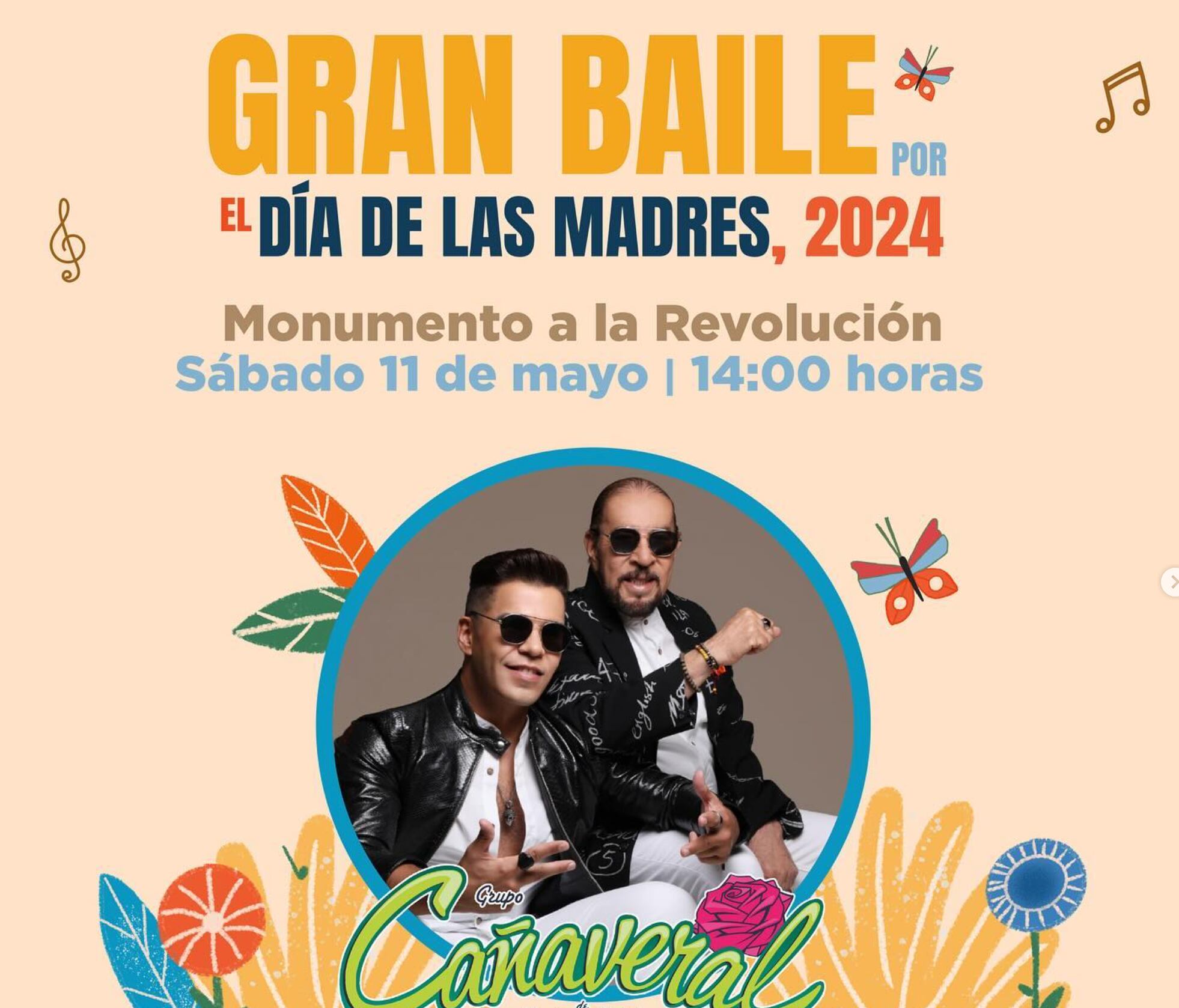 Grupo Cañaveral se presentará para celebrar el Día de las Madres en el Monumento a la Revolución