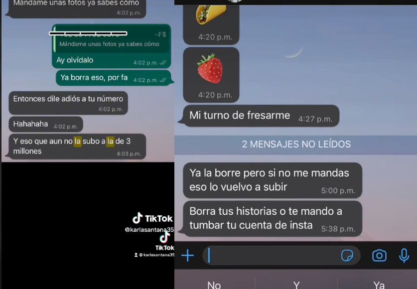 Fofo Márquez pide fotos íntimas a cambio de no publicar el número de tiktoker que lo rechazó
