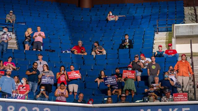 Evento semivacío de Trump.