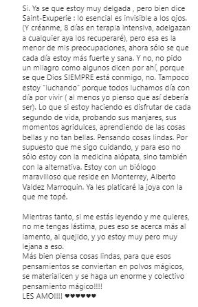 Rebecca Jones reaparece y ante críticas pide no le tengan lástima.