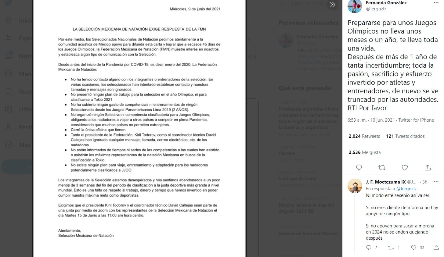 Denuncia compartida por Fernanda González