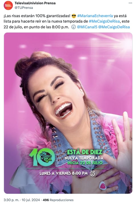 Mariana Echeverría regresa a Me Caigo de Risa