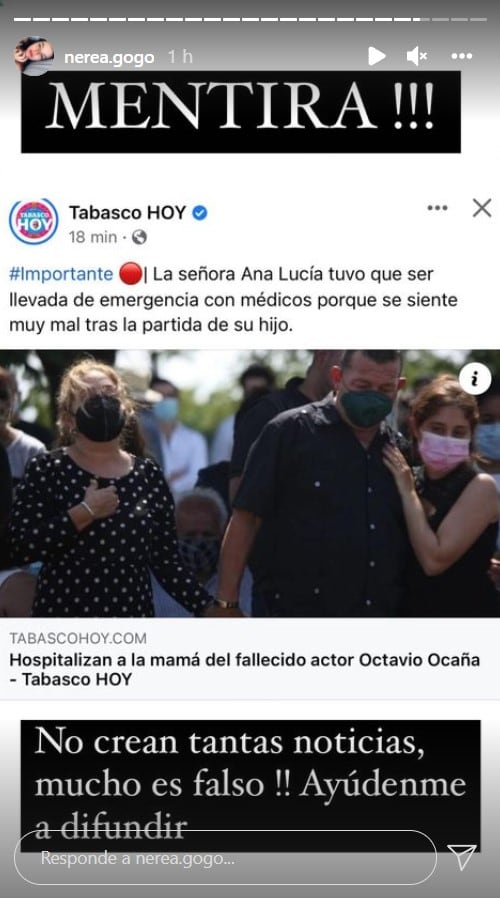 Aclaración de Nerea Godínez, novia de Octavio Ocaña