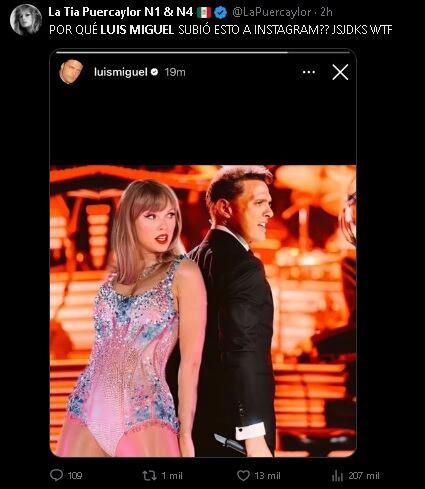 Usuarios deducen sobre foto de Luis Miguel con Taylor Swift.