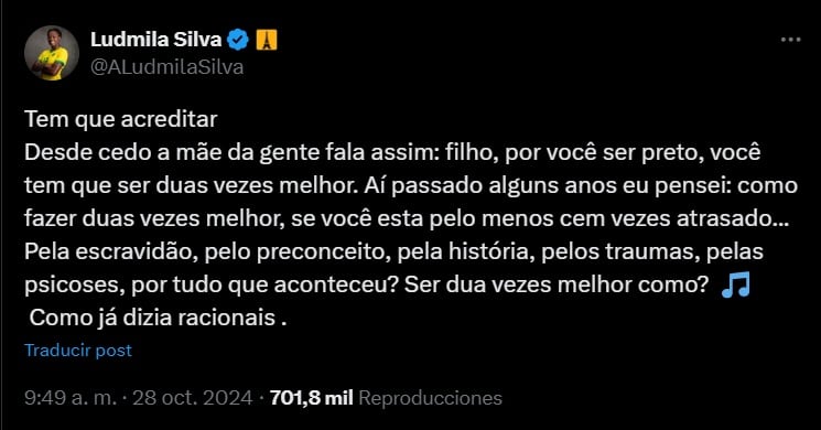 Mensaje de Ludmila Silva