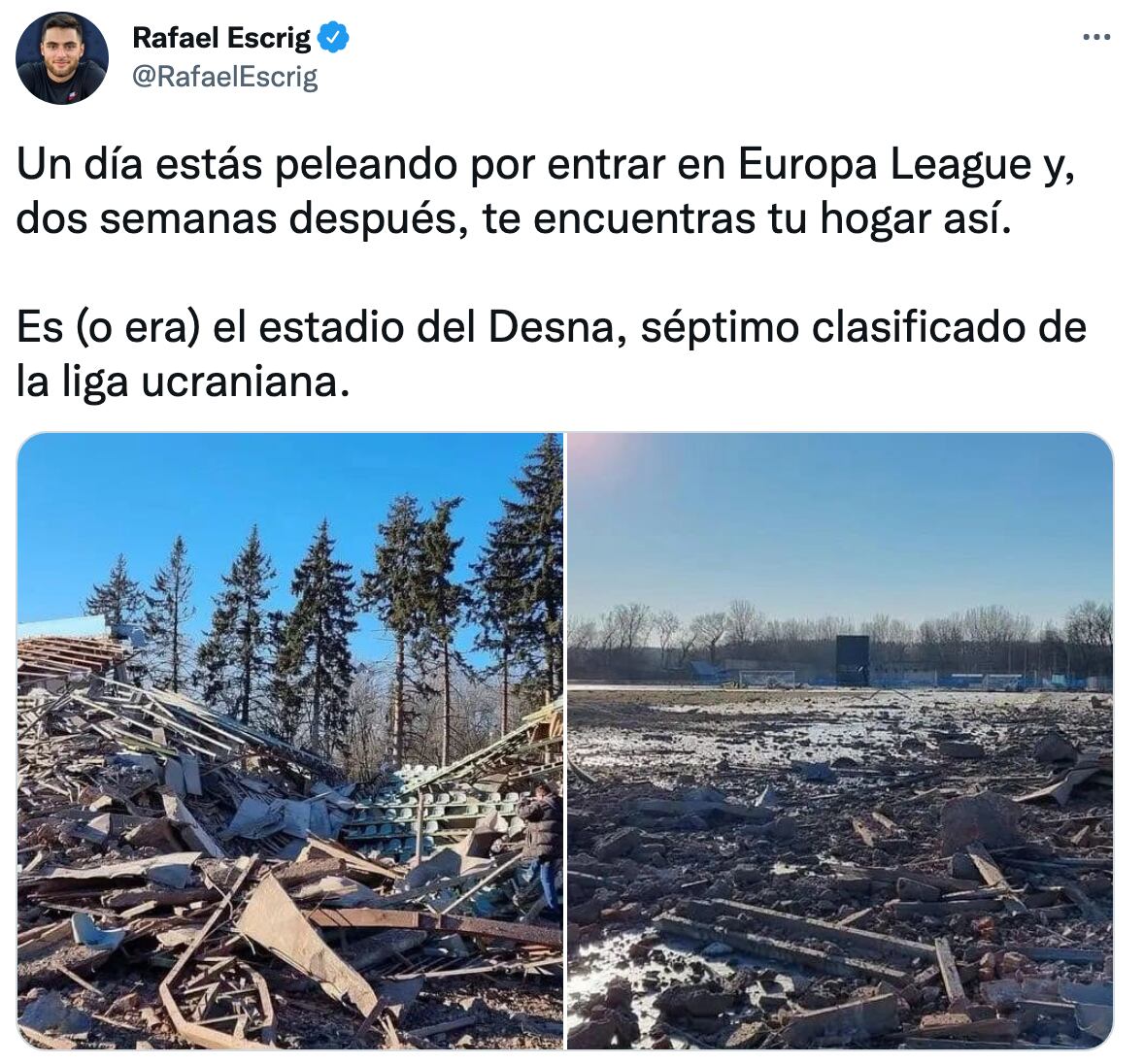 Bombradeo al Estadio del FC Desna