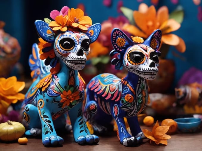 mascotas en Día de Muertos