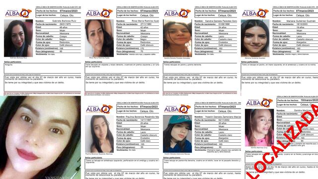 8 mujeres desaparecen en Celaya, una ya fue localizada