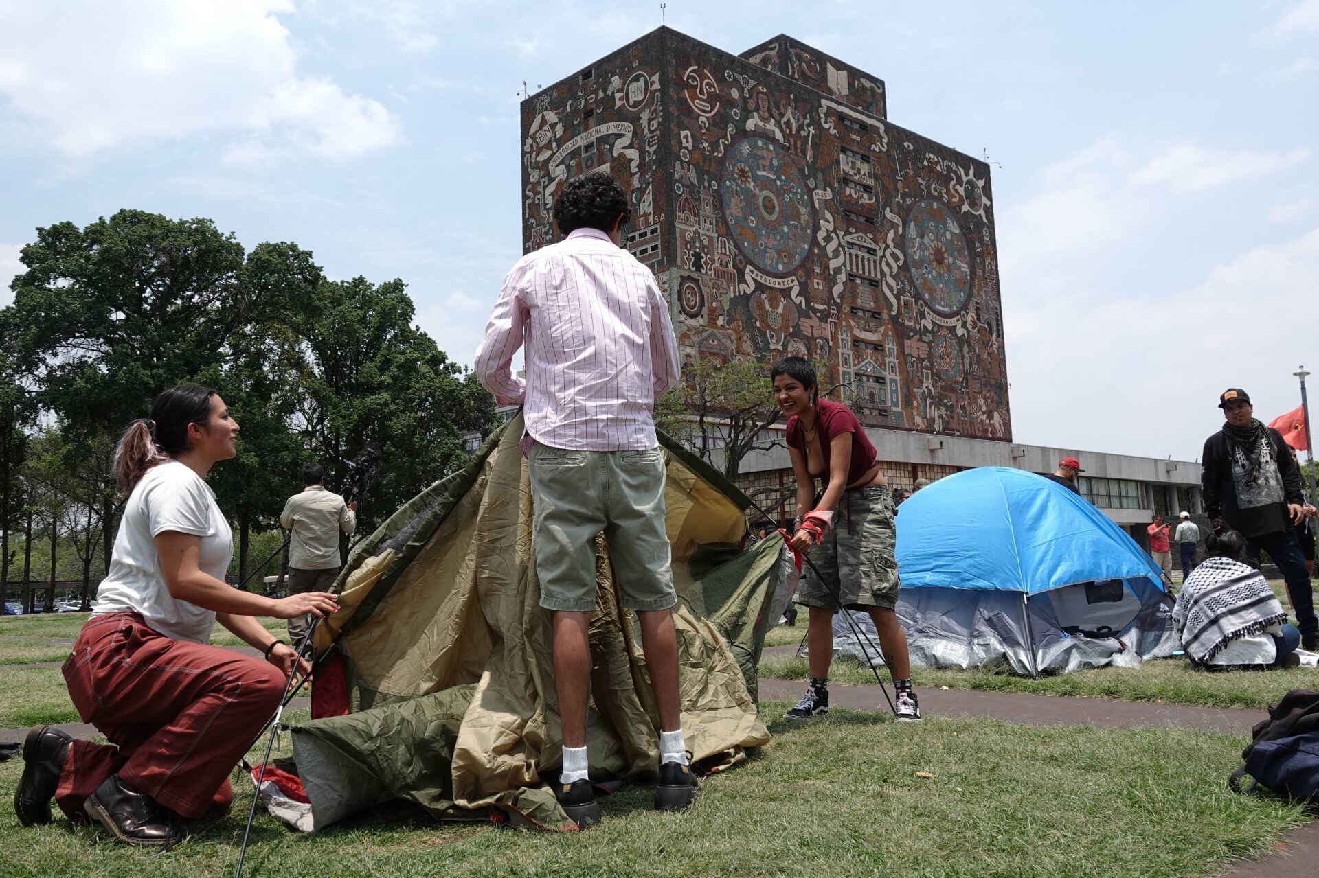 ¿Qué pasa en la UNAM? Inició plantón por la guerra entre Israel y Palestina