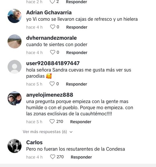 Críticas a Sandra Cuevas