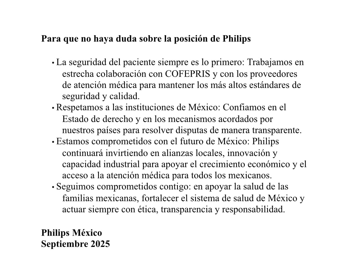 Comunicado de Philips