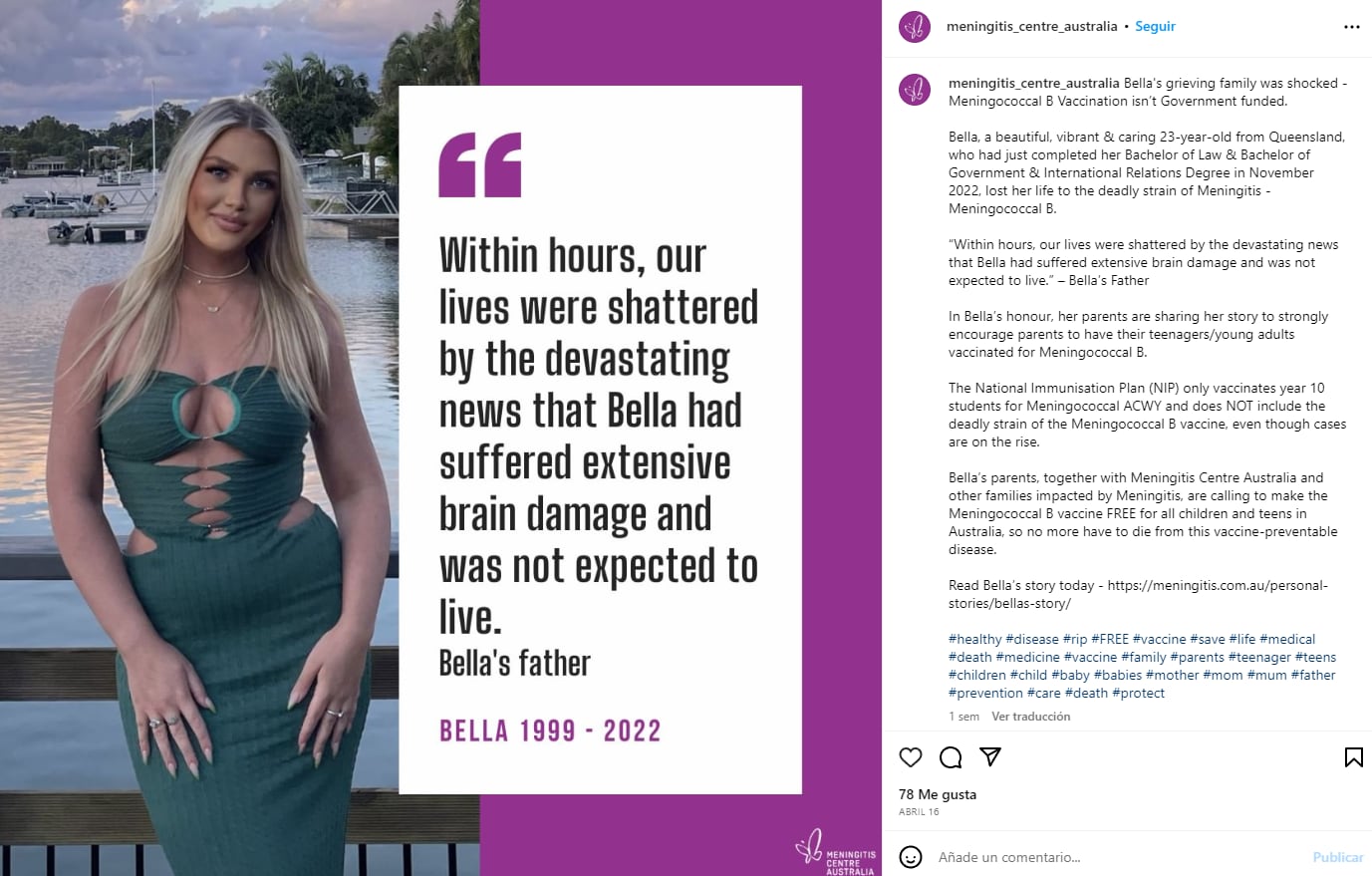 Bella Fidler, joven de 23 años que murió luego de regresar de sus vacaciones y presentar síntomas de gripe