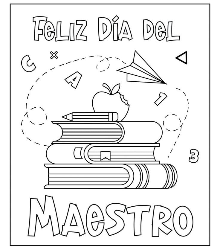 Dibujos de maestros para imprimir y colorear por el Día del Maestro el 15 de mayo