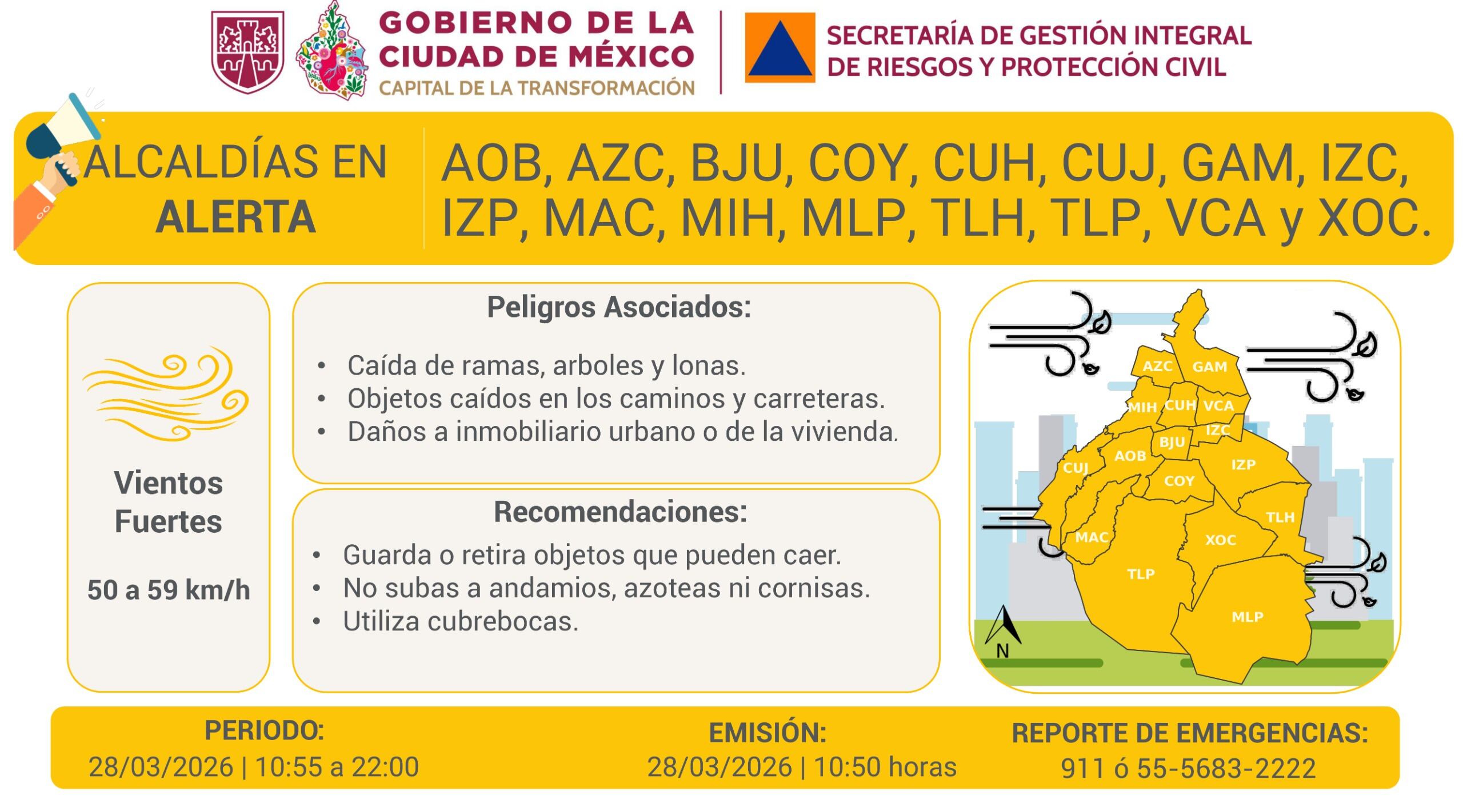 Alerta por viento en Coyoacán durante el México vs Portugal