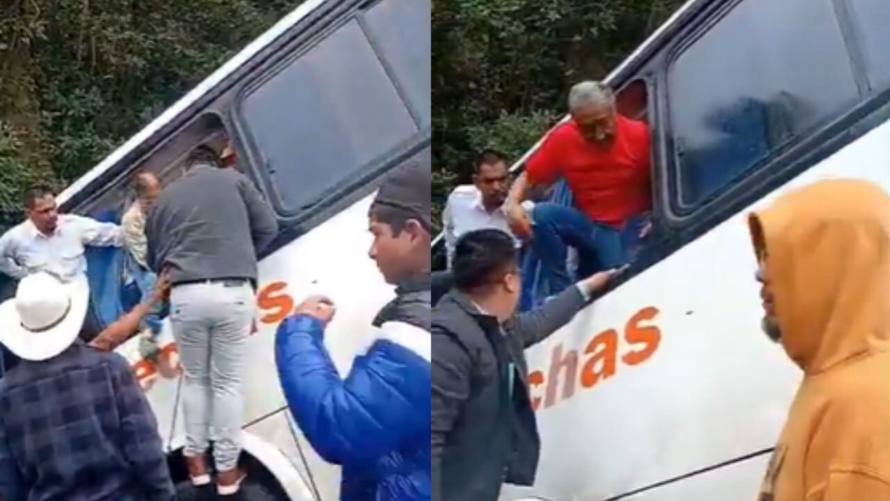 Accidente en Uruapan, Michoacán; la gente rescató a los pasajeros atrapados
