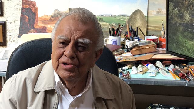 CUERNAVACA, MORELOS, 11ENERO2020.- Esta madrugada falleció el pintor paisajista morelense, Jorge Cázares, así lo confirmó Margarita González Saravia, secretaria de Cultura y Turismo estatal. El pintor se hizo popular a partir de 1970 cuando la compañía "La Central" imprimió en el reverso de las cajas de cerillos los paisajes que pintó. Las imágenes fueron tomadas en julio del 2017 en su casa. FOTO: CORTESIA HERNAN OSORIO /CUARTOSCURO.COM