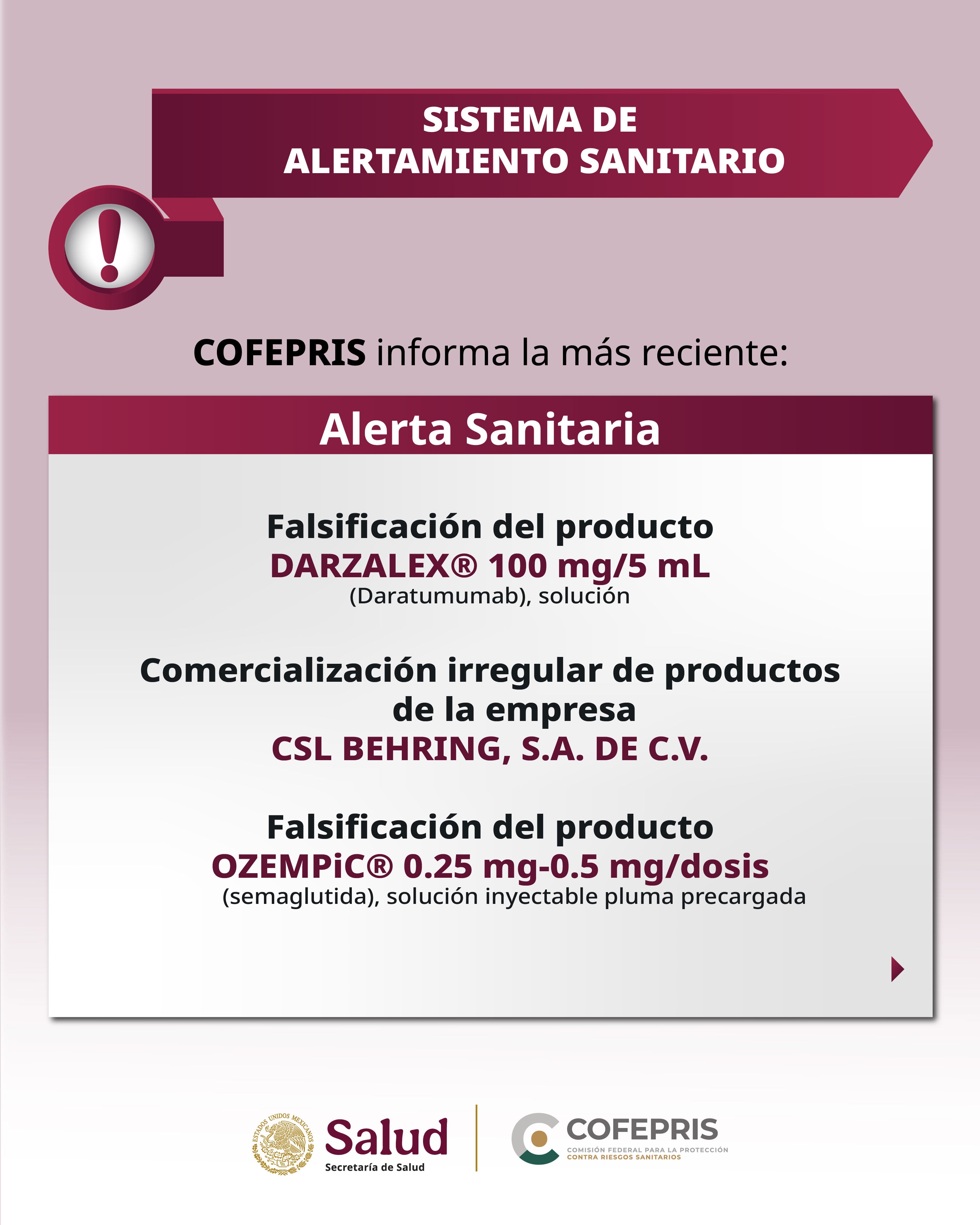 Cofepris alerta por falso Ozempic y otros medicamentos con riesgo sanitario