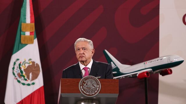 Andrés Manuel López Obrador, presidente de México durante conferencia de prensa donde se destacó el anuncio de la aerolínea Mexicana